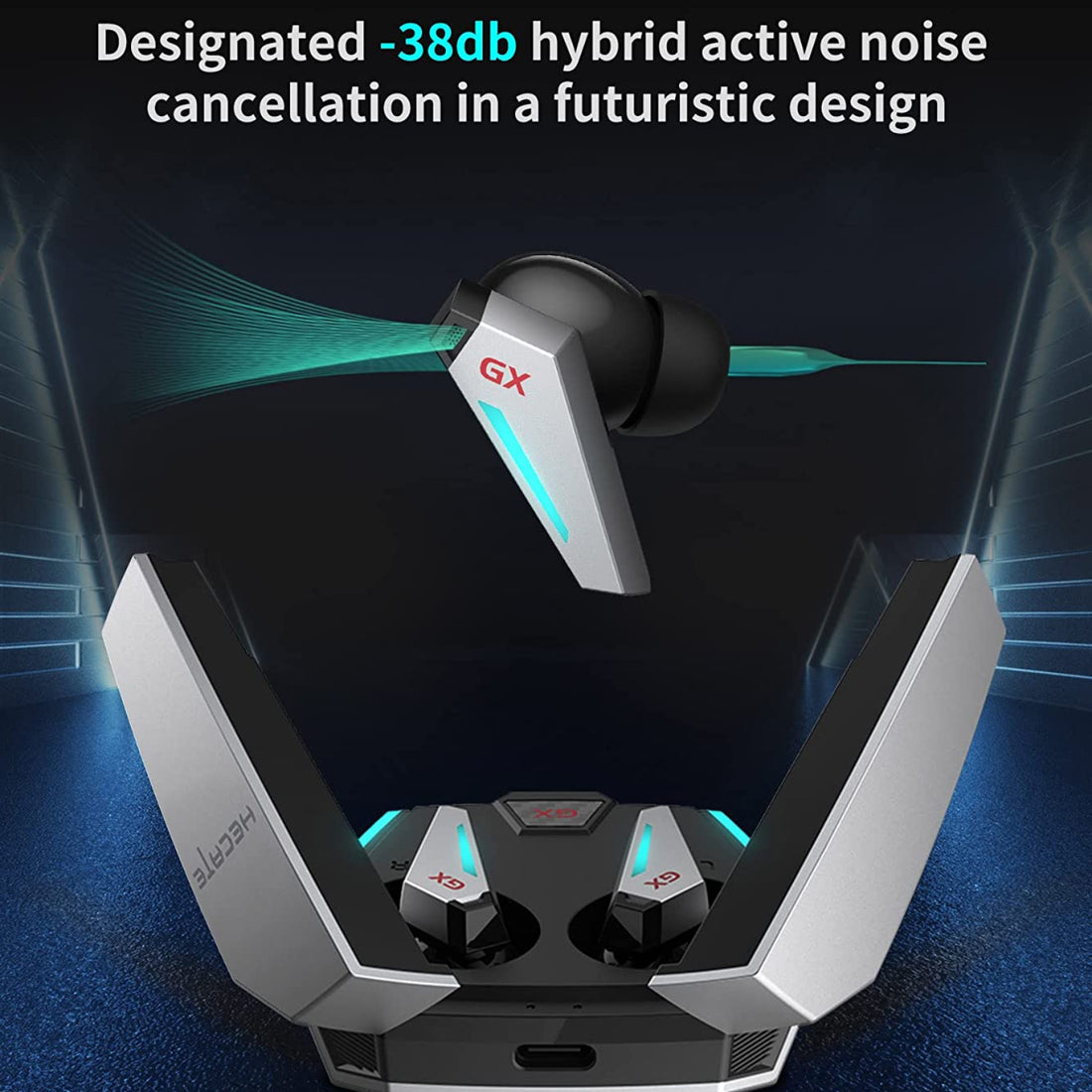 Audífonos inalámbricos para juegos GX07 con cancelación activa de ruido 